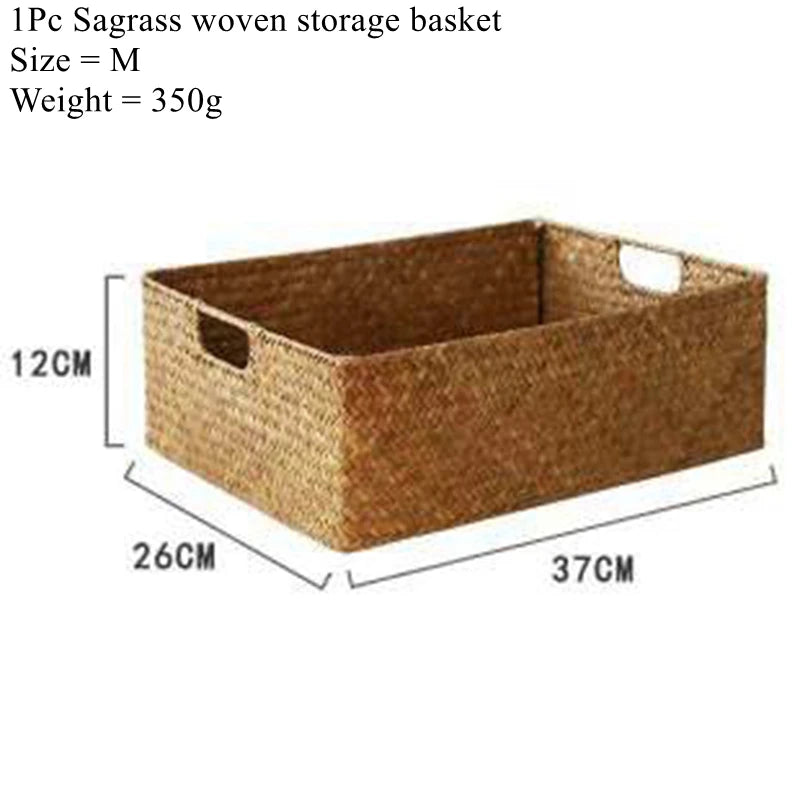 Natural Woven Seagrass Baskets in Different Sizes.