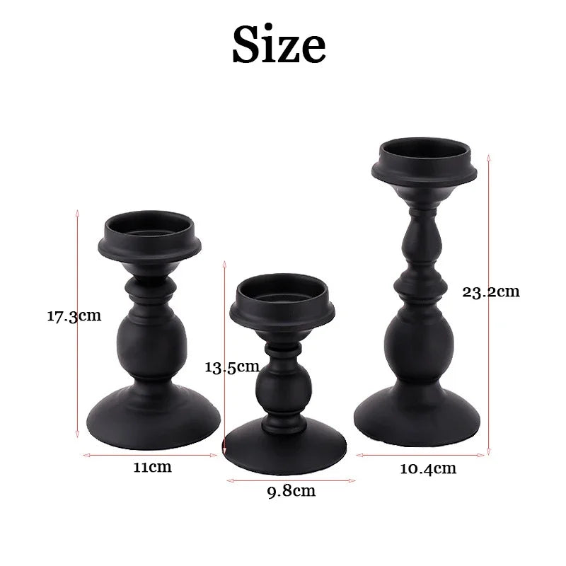 Minimalist Nordic Iron Candle Holder in Matte Black