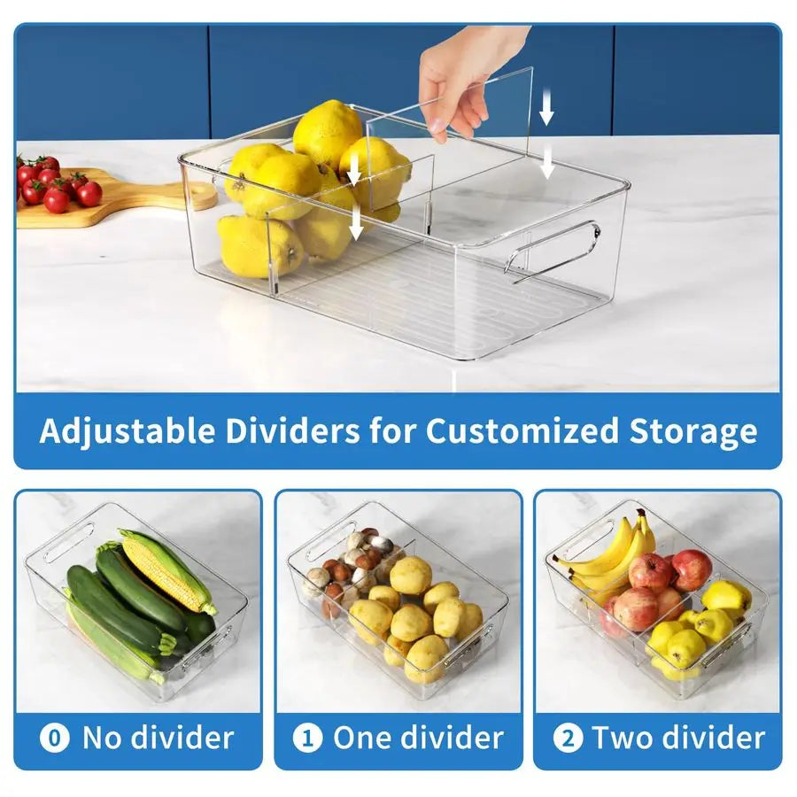 Pantry Organizers & Storage – 8PCS Clear Food Storage Bins for Snacks & Shelves