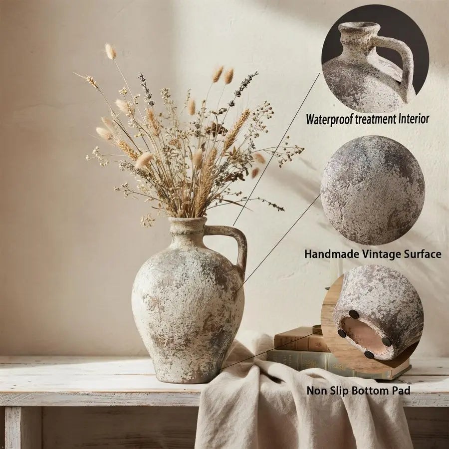 Rustic Farmhouse Terracotta Vase with Timeless Charm.