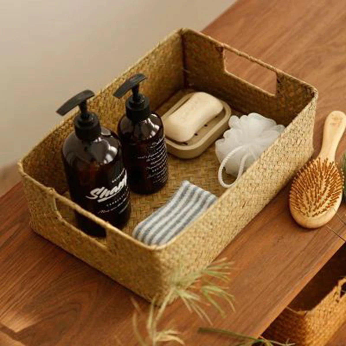 Natural Woven Seagrass Baskets in Different Sizes.