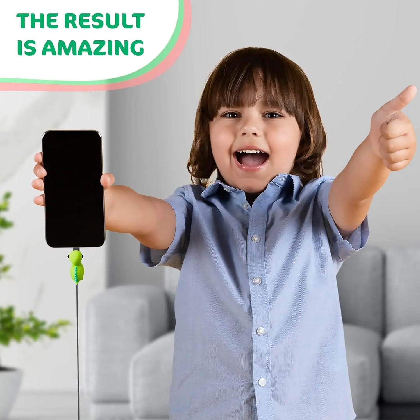 Cartoon Pink and Green Dinosaur Cable Protector for iPhone and Android Chargers