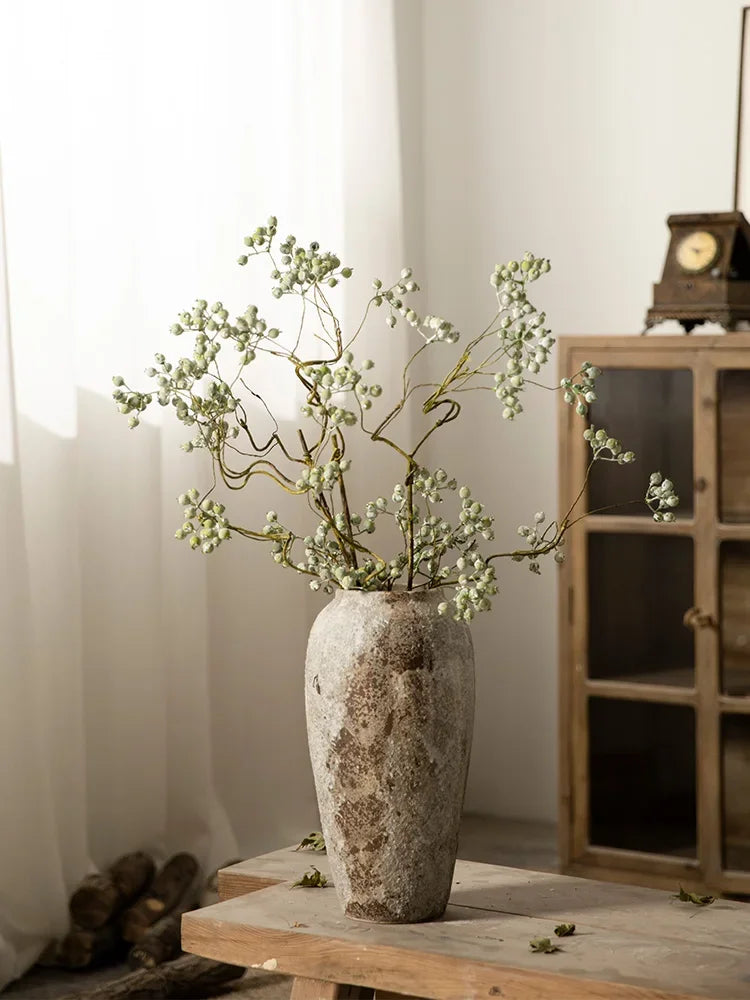 Traditional Mottled Pottery Vase for Refined Home Decor.