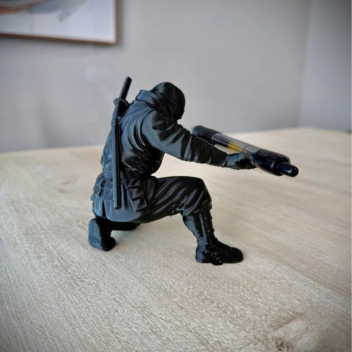 Modern 3D Printed Ninja Decoration and Pen Holder