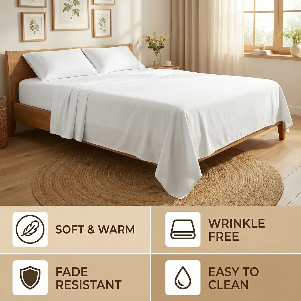 Bamboo Cooling Sheet Set – Fits Twin, Full, Queen, King & Cal King Beds with Deep Pockets; 18” Deep Pocket Bedding Set.
