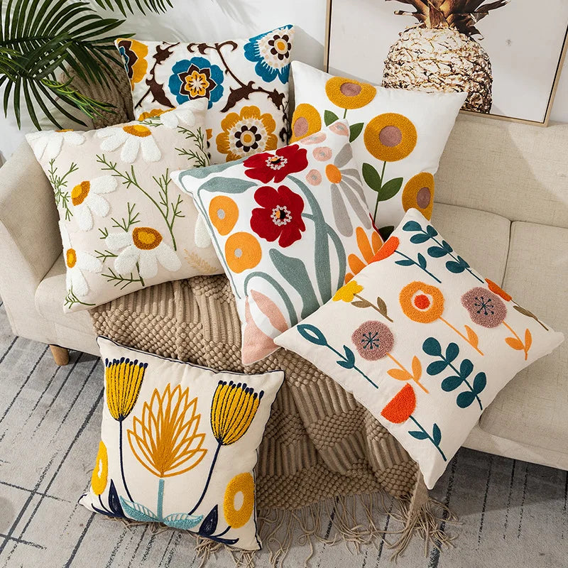 Modern Small Fresh Embroidered Pillowcase – Universal Home Sofa Cover