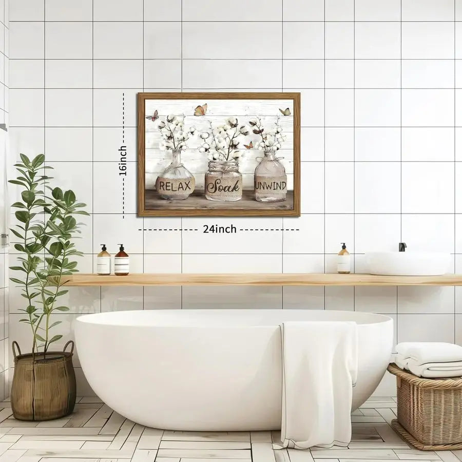 Modern Rustic Bathroom Wall Art for Relaxing Interiors.