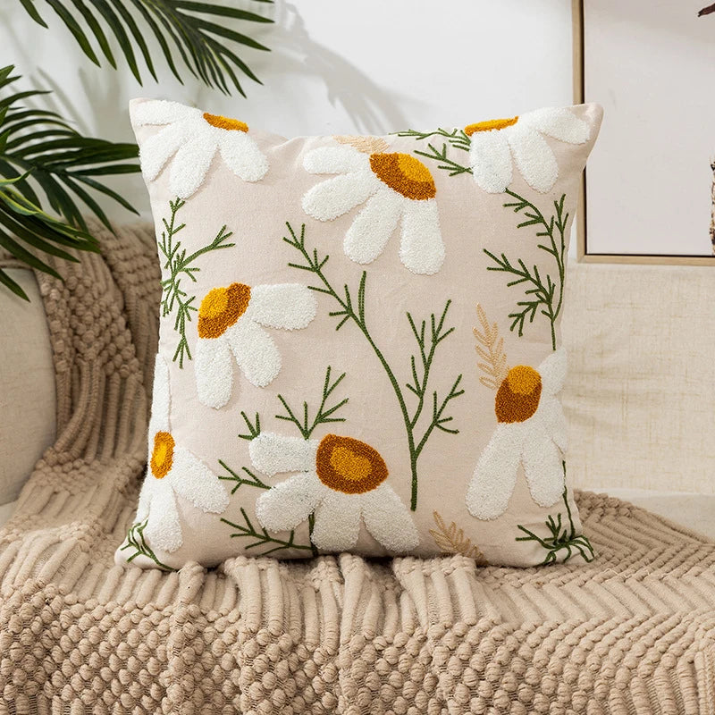 Modern Small Fresh Embroidered Pillowcase – Universal Home Sofa Cover