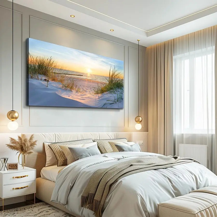 Coastal Seascape Canvas Artwork for Home Interior Decoration.