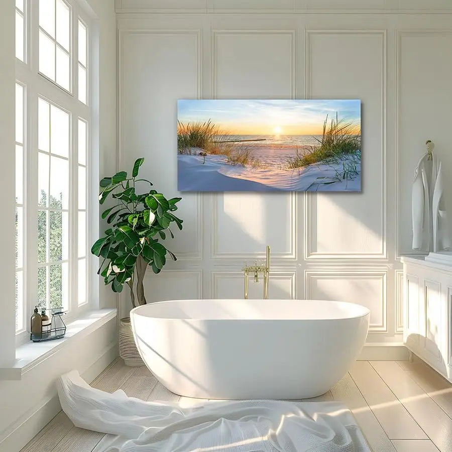 Coastal Seascape Canvas Artwork for Home Interior Decoration.