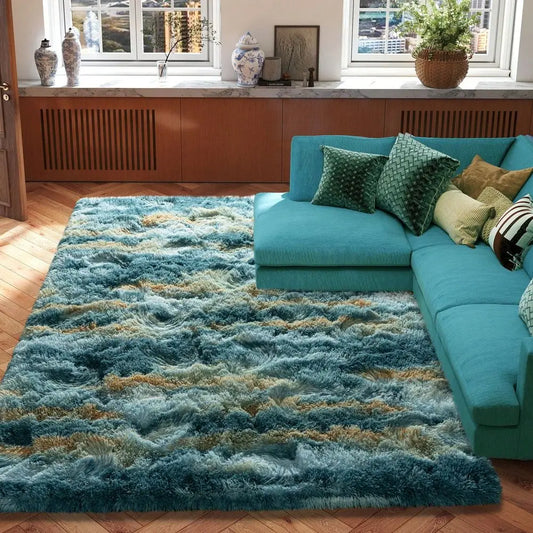 Plush Shaggy Carpet for Warm and Comfortable Home Interiors and a Pop of Color.