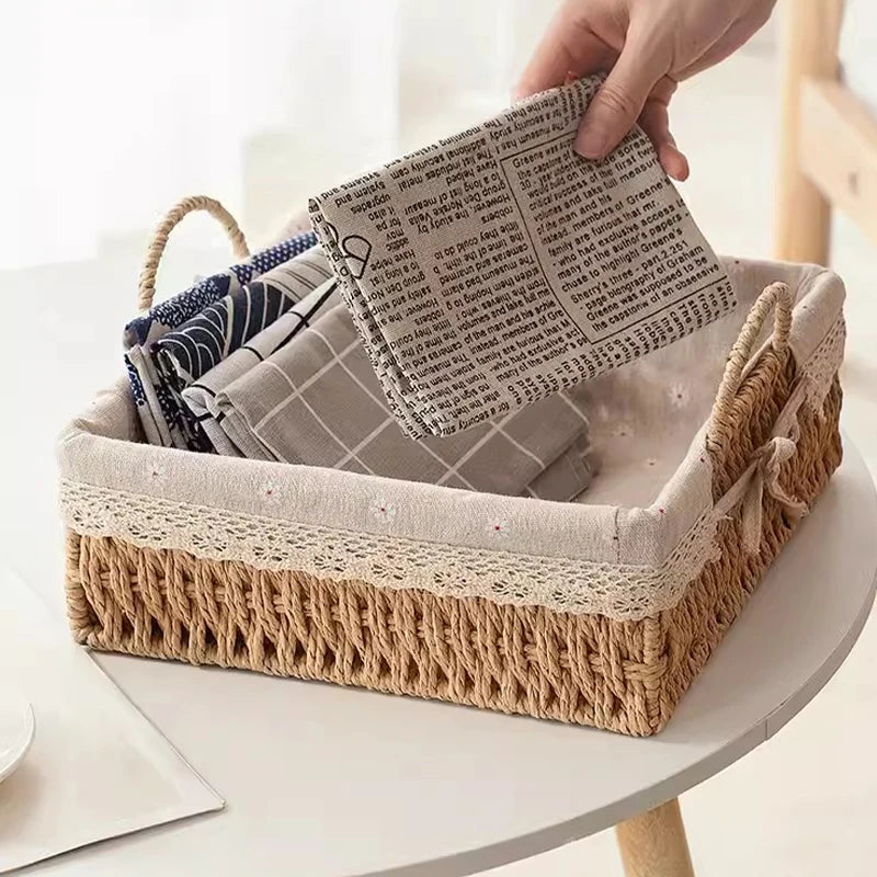 Elegant Farmhouse Organizer Basket for Refined Home Storage