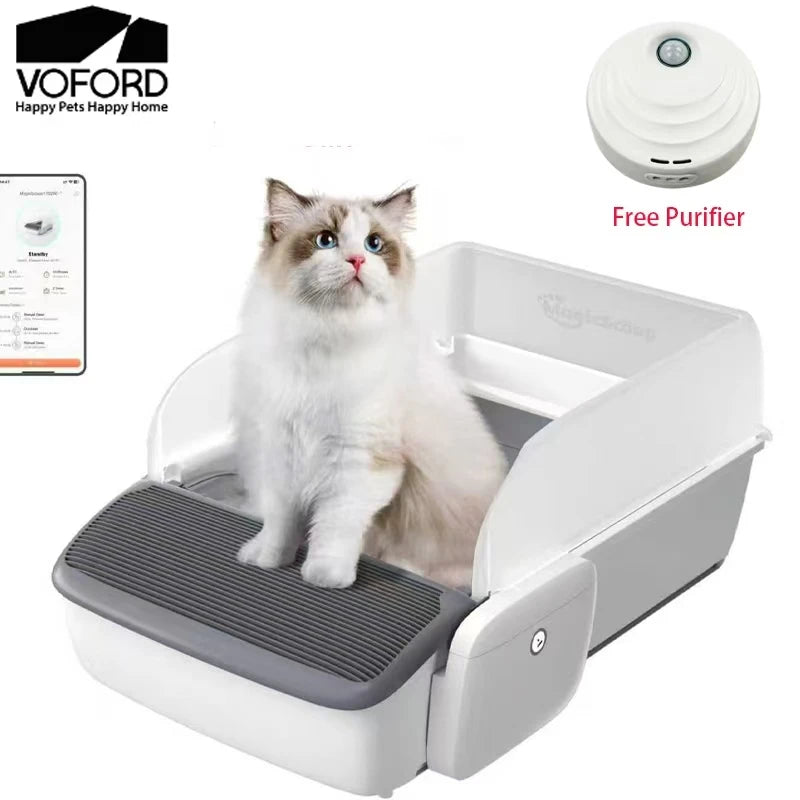 Premium Smart Cat Litter Box with Automatic Cleaning Technology.