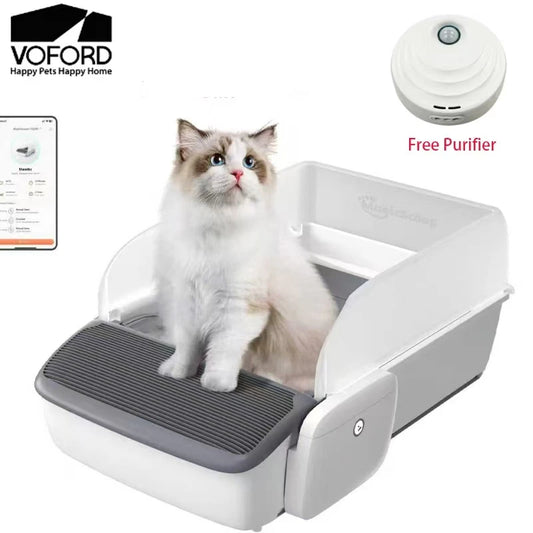 Premium Smart Cat Litter Box with Automatic Cleaning Technology.