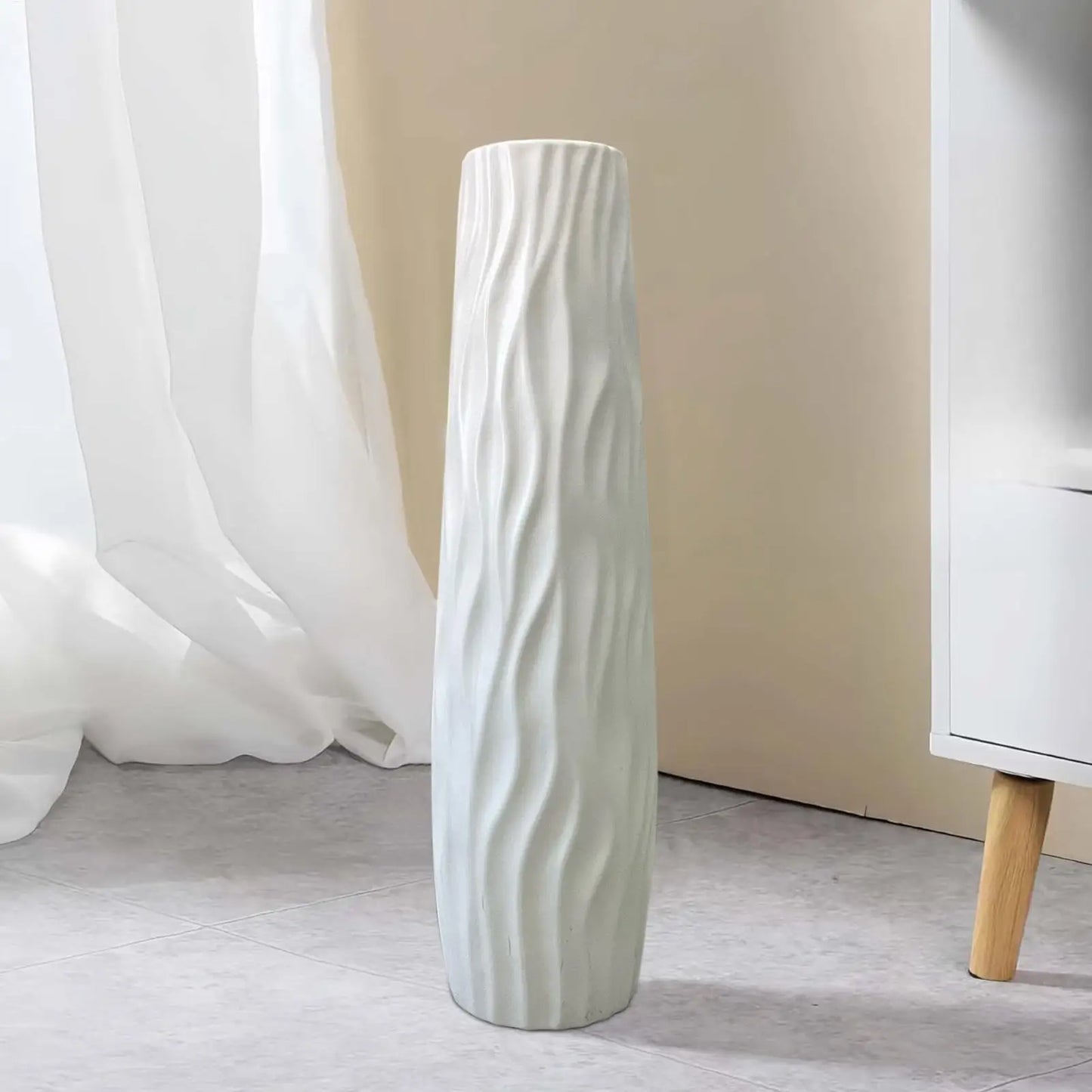 Luxury Tall Floor Vase with Artistic 3D Relief Design.