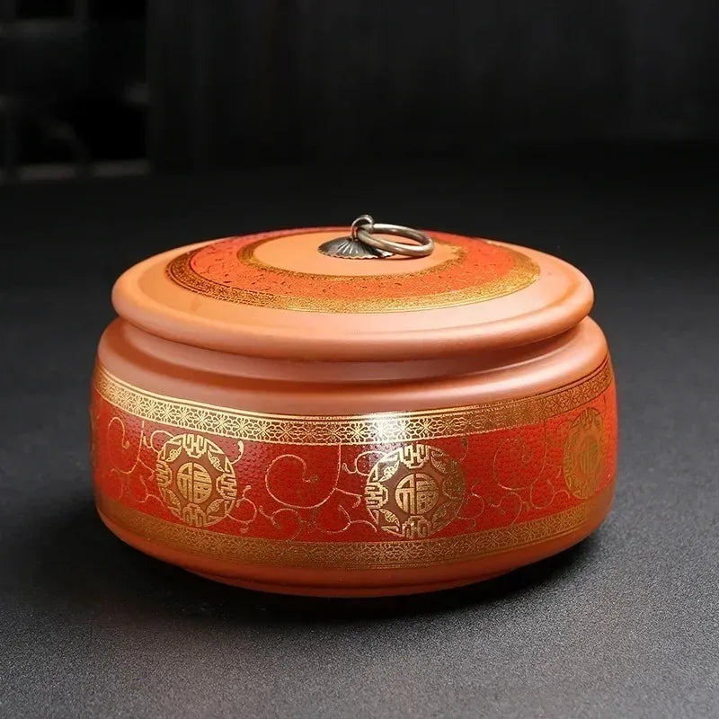 Chinese Purple Clay Tea Caddy for Traditional Tea Storage.