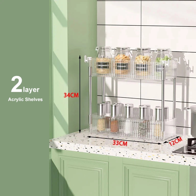 Rolling Storage Cart with Wheels – Slim Acrylic Multi-Tier Organizer Cabinet