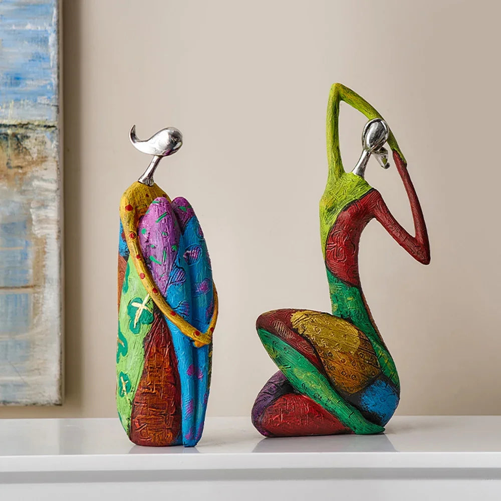 Nordic Style Abstract Figure Sculpture for Home Decor