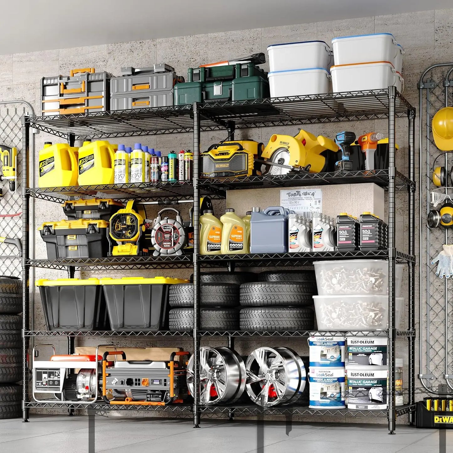 Heavy Duty Metal Storage Shelving Unit with Adjustable Tiers