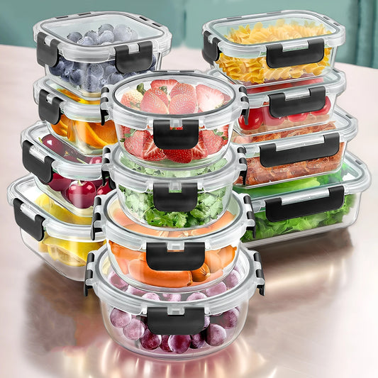 12-Piece Glass Food Storage Container Set – BPA-Free Airtight Bento Boxes