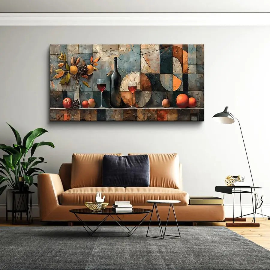 Modern Abstract Wine Glass Wall Art for Contemporary Interiors.