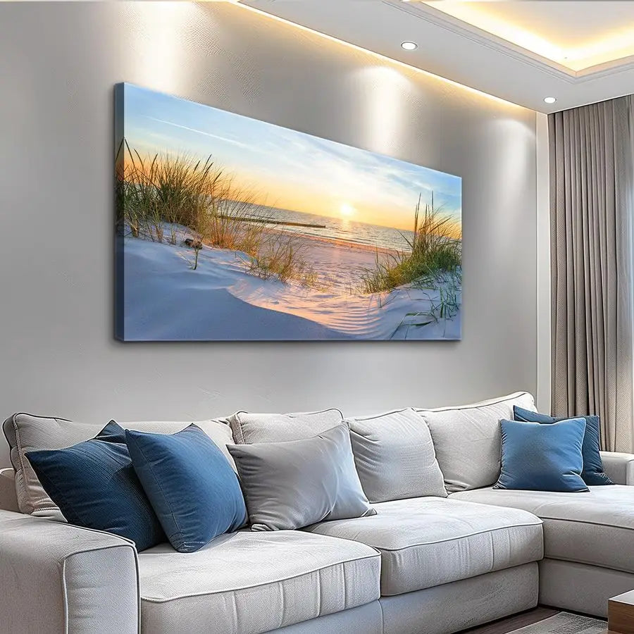 Coastal Seascape Canvas Artwork for Home Interior Decoration.