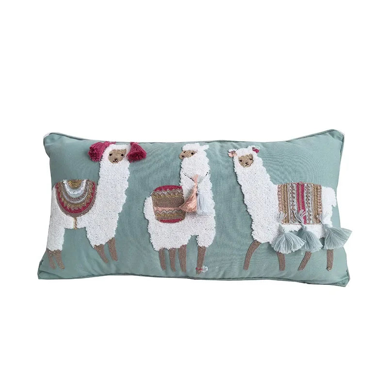 Handcrafted Boho Embroidered Cushion Cover – 30x60cm Decorative Pillowcase