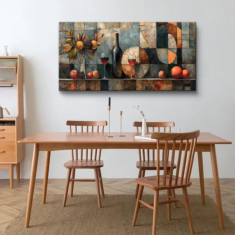 Modern Abstract Wine Glass Wall Art for Contemporary Interiors.