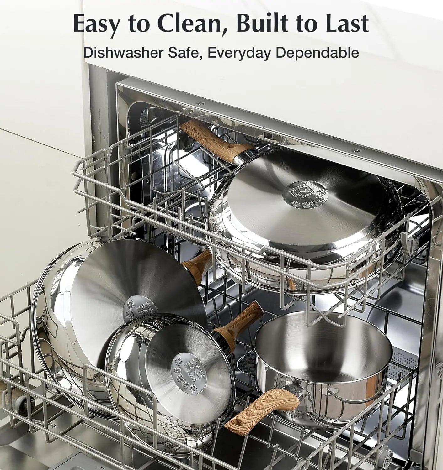 10PCS Stainless Steel Cookware Set – Professional 18/10 Pots & Pans with Cool-Touch Handles