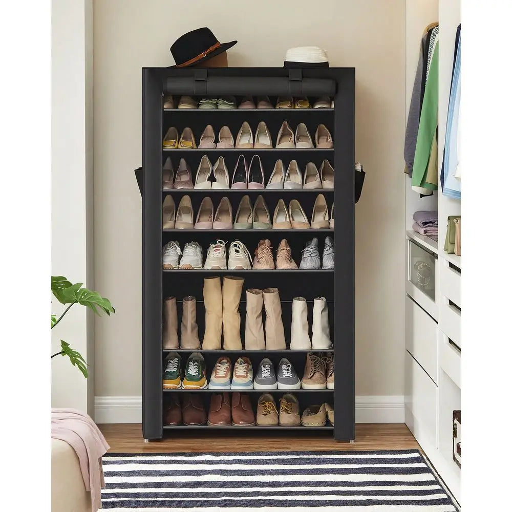 9-Tier Shoe Rack Organizer with Fabric Cover – Large Capacity Shoe Storage for 40–50 Pairs