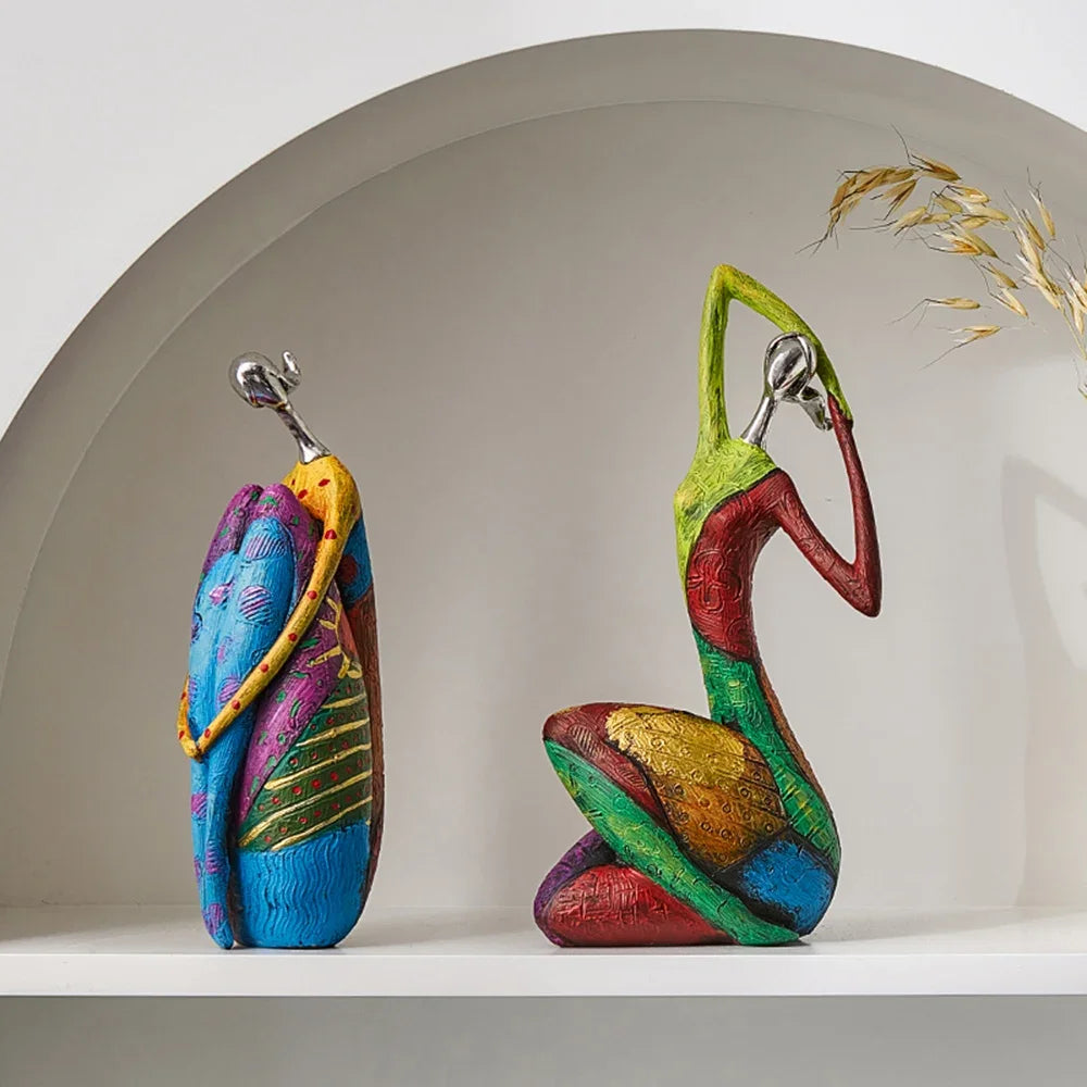 Nordic Style Abstract Figure Sculpture for Home Decor