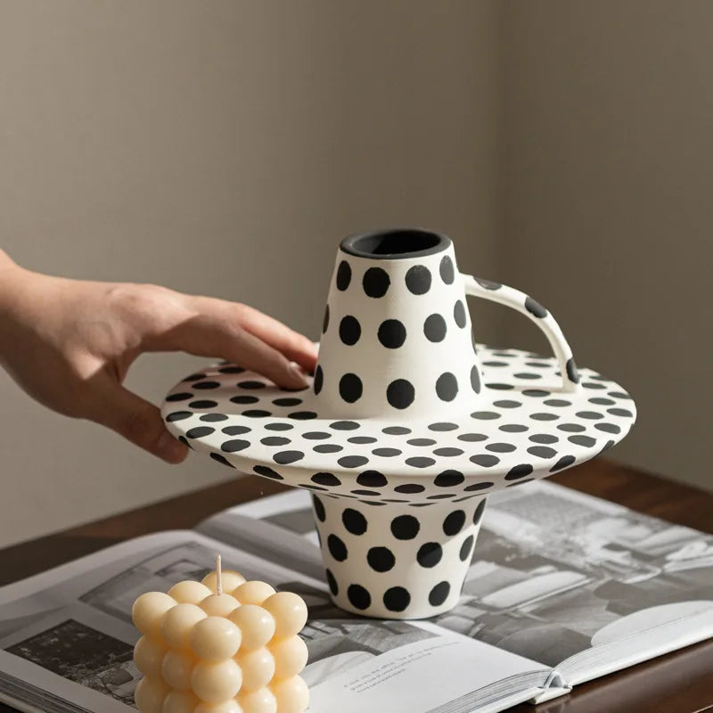 Wabi Sabi Style Ceramic Vase – Retro Home Decoration.