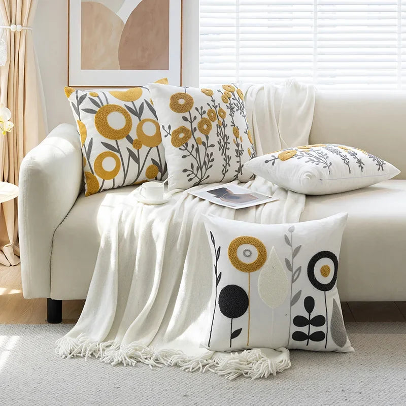 Home Decor Embroidered Cushion Cover – All-Season Universal Pillowcase